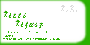 kitti kifusz business card